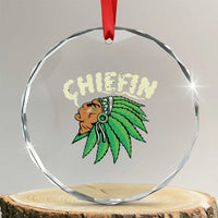 Chiefin Weed Smoking Crystal Glass Ornament Funny 420 Cannabis Pot THC Smoker TS02