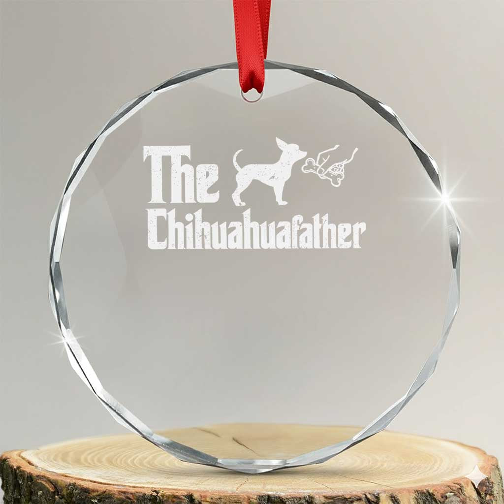 Chihuahua Dad Crystal Glass Ornament Fathers Day Gifts For Dog Lovers