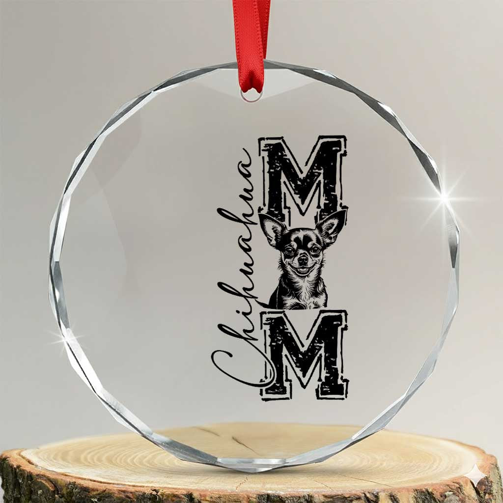 Chihuahua Mom Gift Crystal Glass Ornament Mothers Day Dog Lover