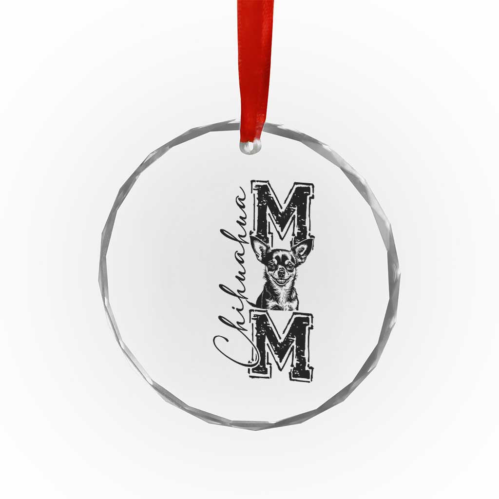 Chihuahua Mom Gift Crystal Glass Ornament Mothers Day Dog Lover