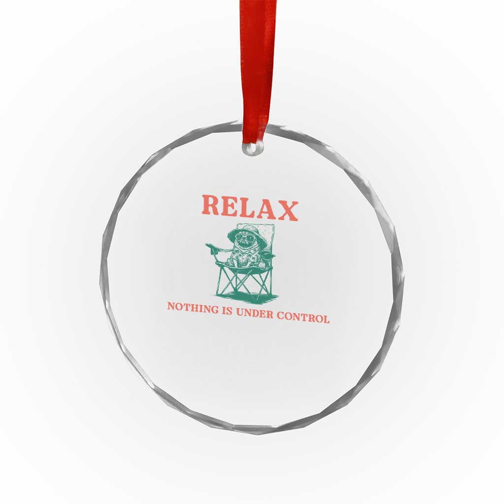Chill Pug Crystal Glass Ornament Vintage Dog Lovers Relax Nothing Is Under Control Summer Chilling Vibes