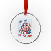 Chill The Fourth Out Crystal Glass Ornament Flamerica Flamingo 4th Of July