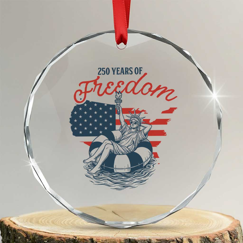 Chill The Fourth Out Crystal Glass Ornament Funny Statue of Liberty 4th of July