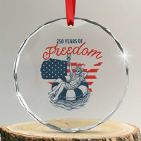 Chill The Fourth Out Crystal Glass Ornament Funny Statue of Liberty 4th of July