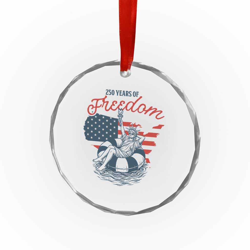 Chill The Fourth Out Crystal Glass Ornament Funny Statue of Liberty 4th of July