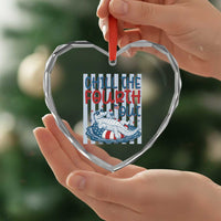 Chill The Fourth Out Heart Crystal Glass Ornament Funny Alligator 4th Of July