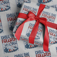 Chill The Fourth Out Wrapping Paper Roll Funny Alligator 4th Of July