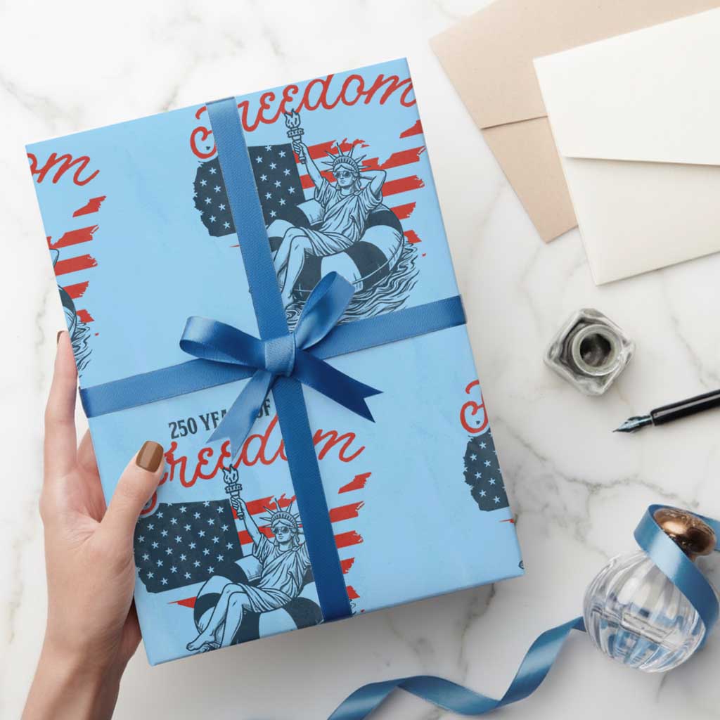 Chill The Fourth Out Wrapping Paper Roll Funny Statue of Liberty 4th of July