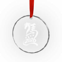 Chinese New Year 2026 Crystal Glass Ornament Year of The Horse Chinese Calligraphy Art