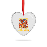 Chinese New Year 2026 Heart Crystal Glass Ornament LYE Year of The Horse - Wonder Print Shop
