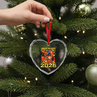 Chinese New Year 2026 Heart Crystal Glass Ornament LYE Year of The Horse - Wonder Print Shop