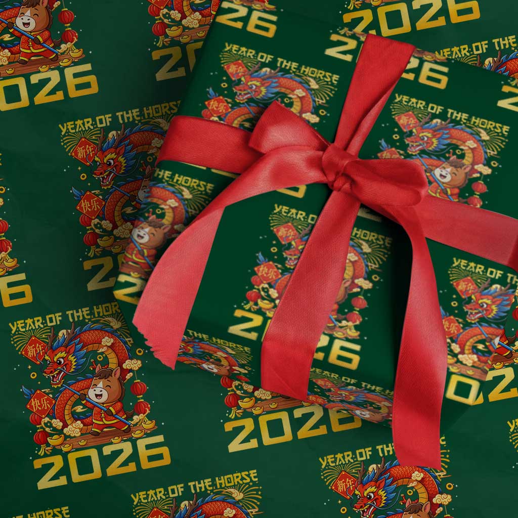 Chinese New Year 2026 Wrapping Paper Roll LYE Year of The Horse - Wonder Print Shop
