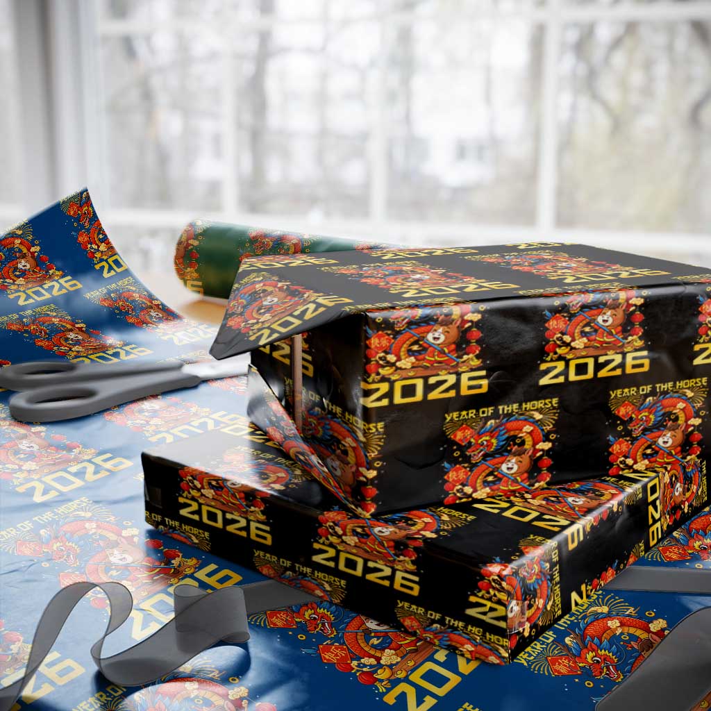 Chinese New Year 2026 Wrapping Paper Roll LYE Year of The Horse - Wonder Print Shop