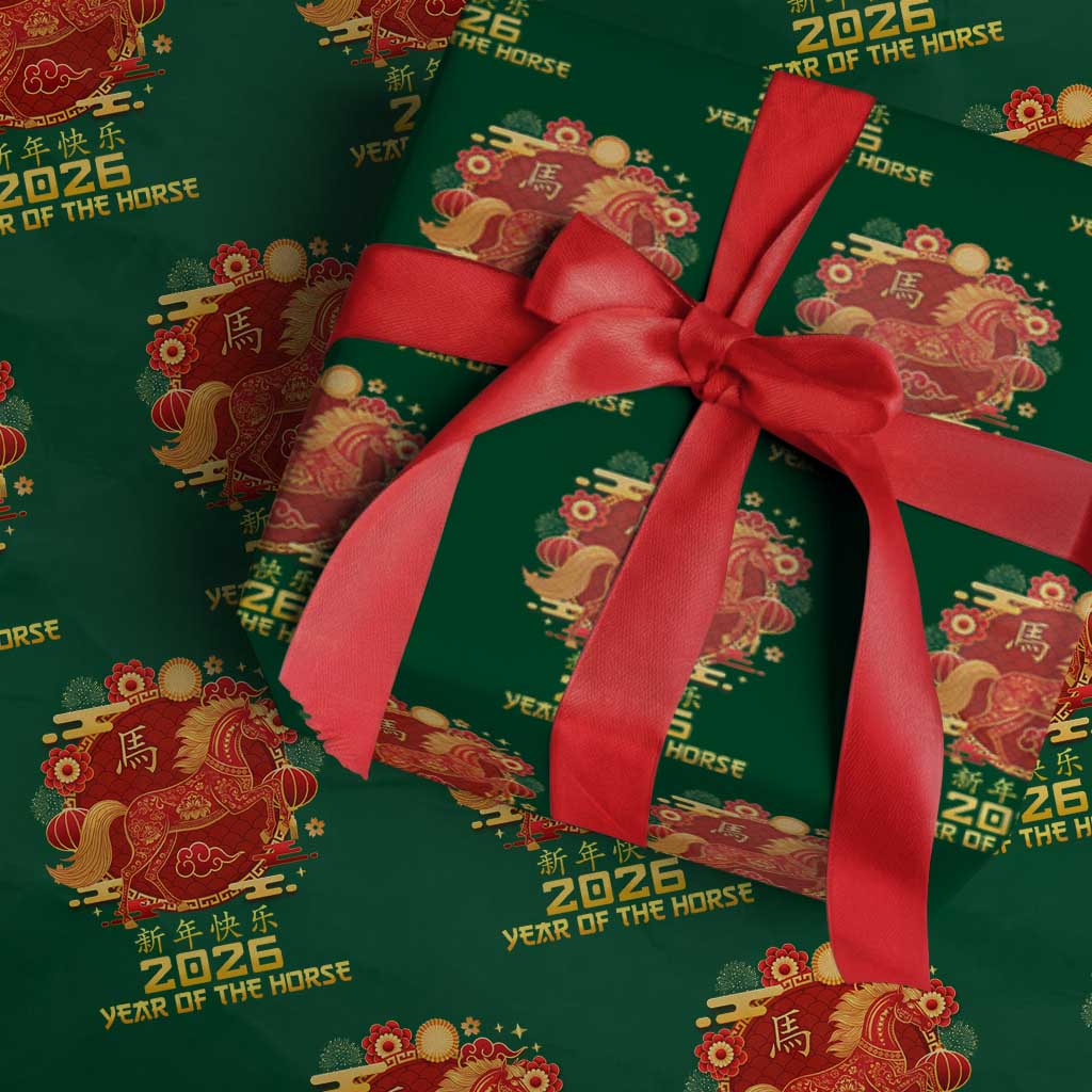 Chinese New Year 2026 Wrapping Paper Roll Year of The Horse - Wonder Print Shop