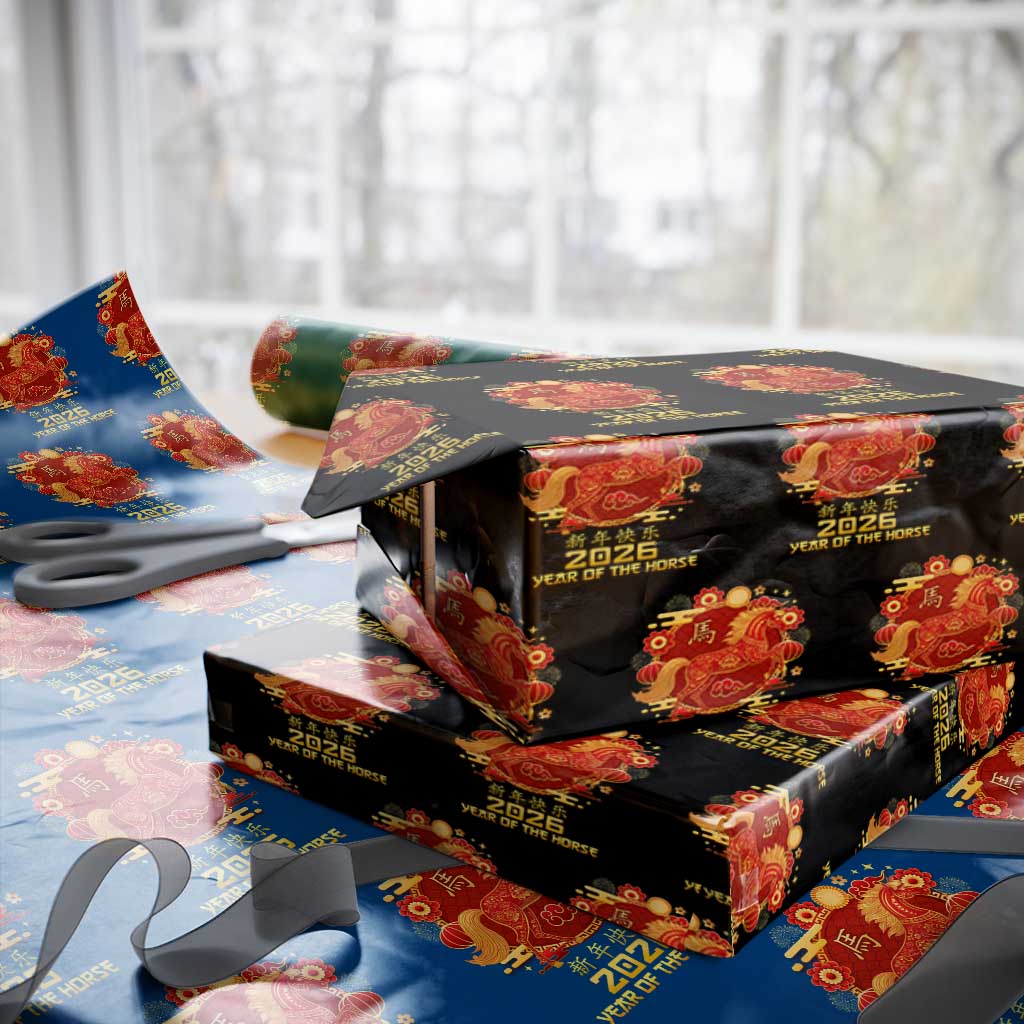 Chinese New Year 2026 Wrapping Paper Roll Year of The Horse - Wonder Print Shop