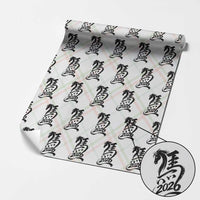 Chinese New Year 2026 Wrapping Paper Roll Year of The Horse Calligraphy Ink Art