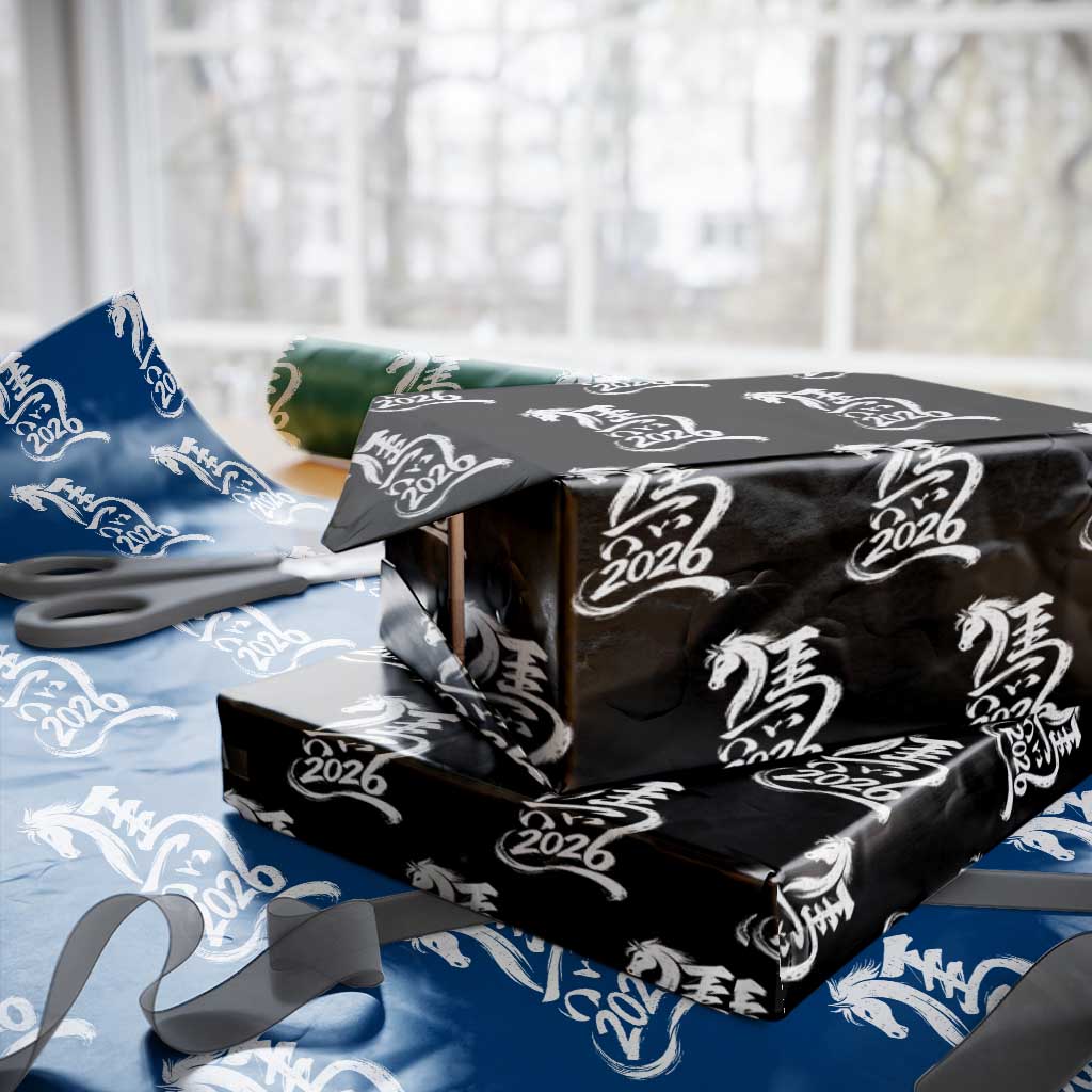 Chinese New Year 2026 Wrapping Paper Roll Year of The Horse Chinese Calligraphy Art
