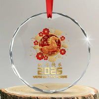 Chinese New Year 2026 Year of The Horse Crystal Glass Ornament Golden Zodiac Horse - Wonder Print Shop
