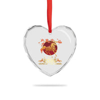 Chinese New Year 2026 Year of The Horse Heart Crystal Glass Ornament Cherry Blossom - Wonder Print Shop