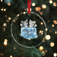Chinga La Migra Crystal Glass Ornament Cute Cat Melting Ice Pro Immigrant