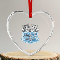 Chinga La Migra Heart Crystal Glass Ornament Cute Cat Melting Ice Pro Immigrant