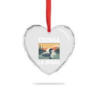 Chinga La Migra Heart Crystal Glass Ornament Minnesota Loon Laser Ice Cube Political Protest