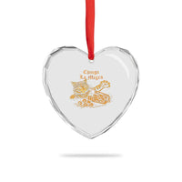 Chinga La Migra Heart Crystal Glass Ornament Retro Protest Subtle FDT Cat Meme