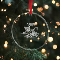 Chinga La Migra Protest Cat Crystal Glass Ornament Spanish Resistance Against Ice