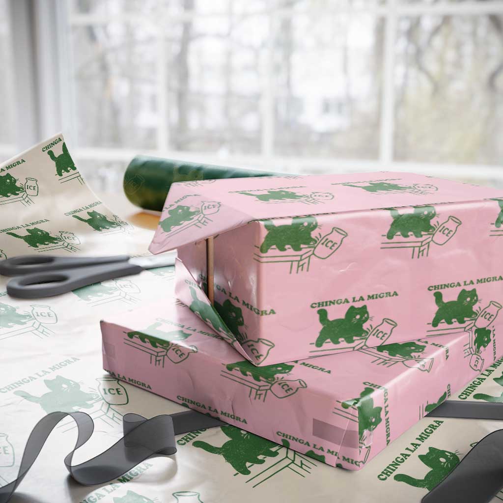 Chinga la Migra Wrapping Paper Roll Funny Subtle FDT Cat Meme - Wonder Print Shop