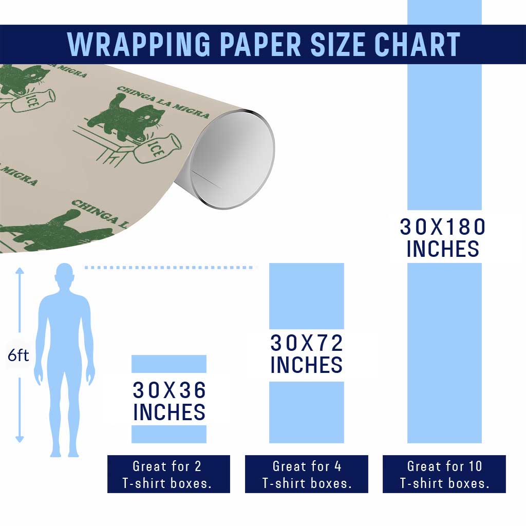Chinga la Migra Wrapping Paper Roll Funny Subtle FDT Cat Meme - Wonder Print Shop