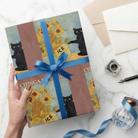 Chinga la Migra Wrapping Paper Roll Subtle FDT Black Cat Meme Van Gogh Art - Wonder Print Shop