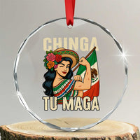 Chinga Tu Maga Protest Crystal Glass Ornament Funny Mexican Women - Wonder Print Shop
