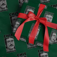 Chit Happens Meme Wrapping Paper Roll Funny Weird Guy Meme Unhinged Humor Energy - Wonder Print Shop