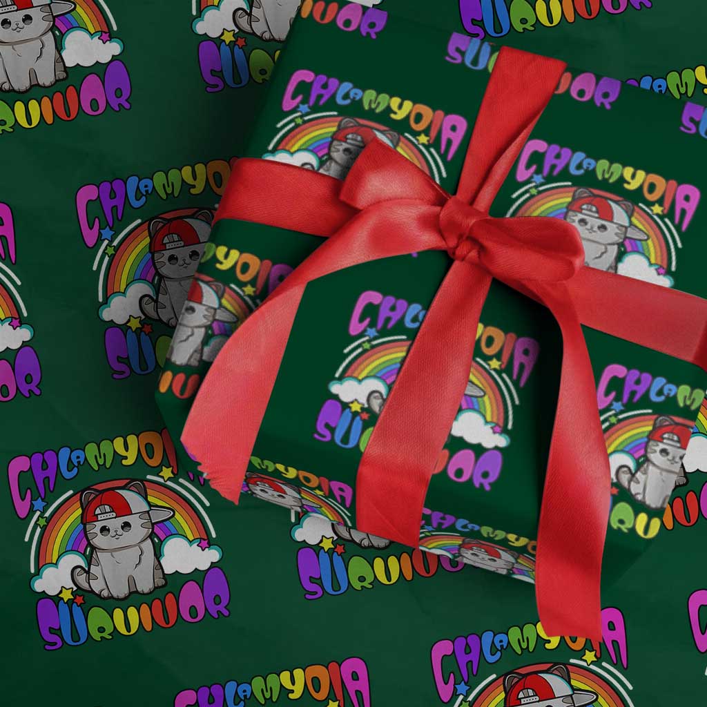 Chlamydia Survivor Cat Meme Wrapping Paper Roll Funny Y2K Inappropriate Humor