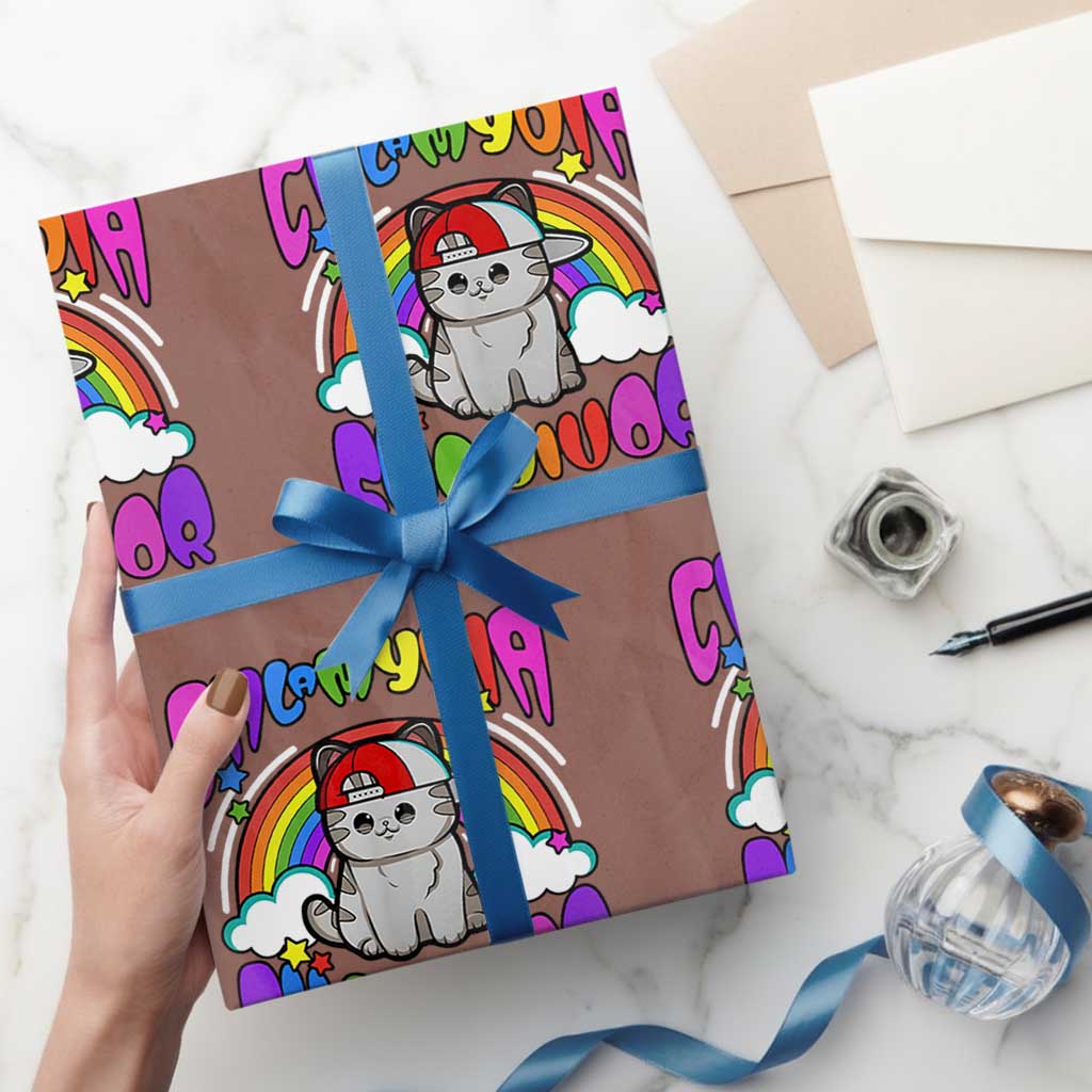 Chlamydia Survivor Cat Meme Wrapping Paper Roll Funny Y2K Inappropriate Humor