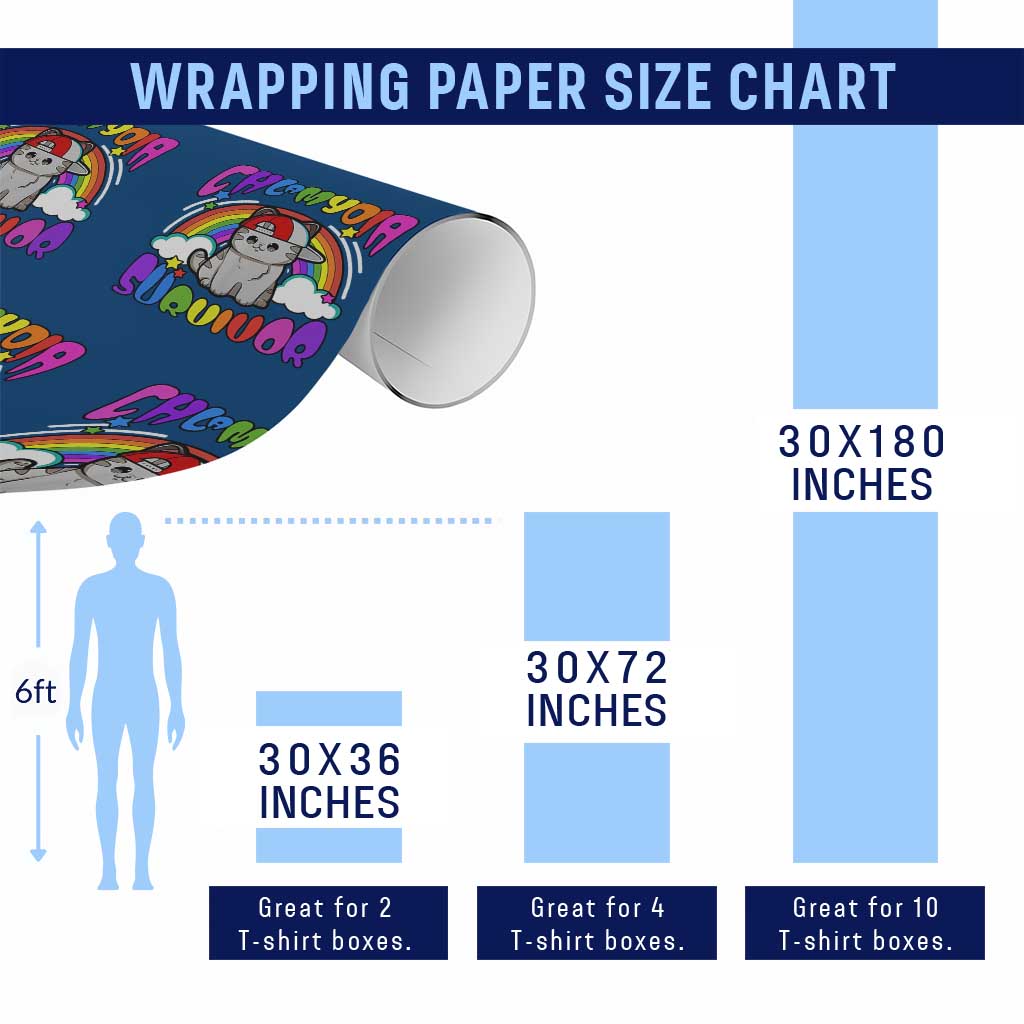Chlamydia Survivor Cat Meme Wrapping Paper Roll Funny Y2K Inappropriate Humor