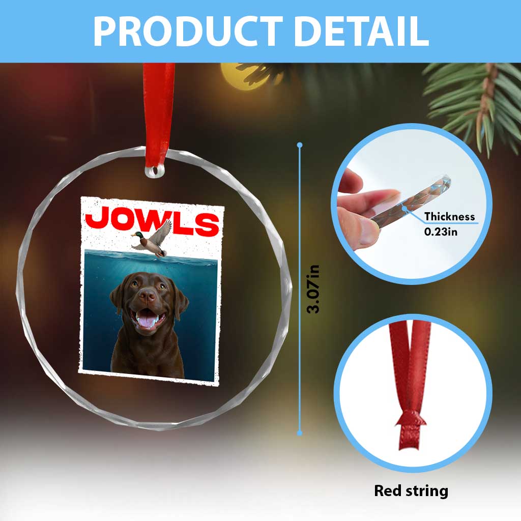Chocolate Labrador Retriever Crystal Glass Ornament Funny Jowls Horror Dog Poster TS12