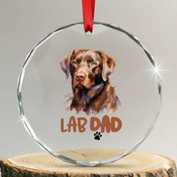 Chocolate Labrador Retriever Dad Crystal Glass Ornament Dog Lover Gift TS12