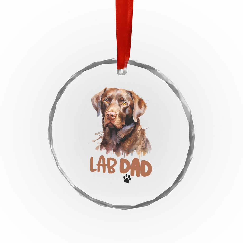 Chocolate Labrador Retriever Dad Crystal Glass Ornament Dog Lover Gift TS12