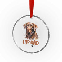 Chocolate Labrador Retriever Dad Crystal Glass Ornament Dog Lover Gift TS12