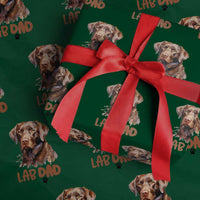 Chocolate Labrador Retriever Dad Wrapping Paper Roll Dog Lover Gift - Wonder Print Shop