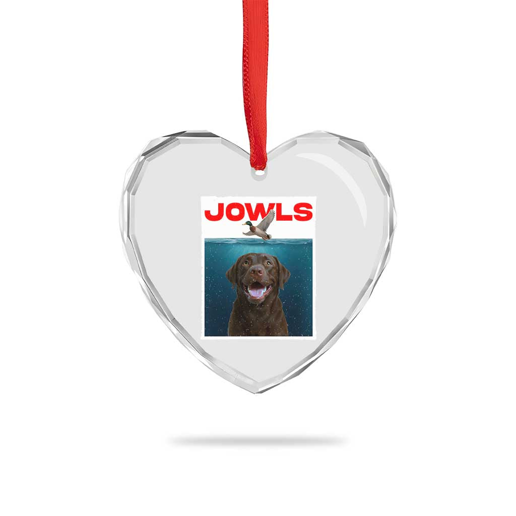Chocolate Labrador Retriever Heart Crystal Glass Ornament Funny Jowls Horror Dog Poster - Wonder Print Shop