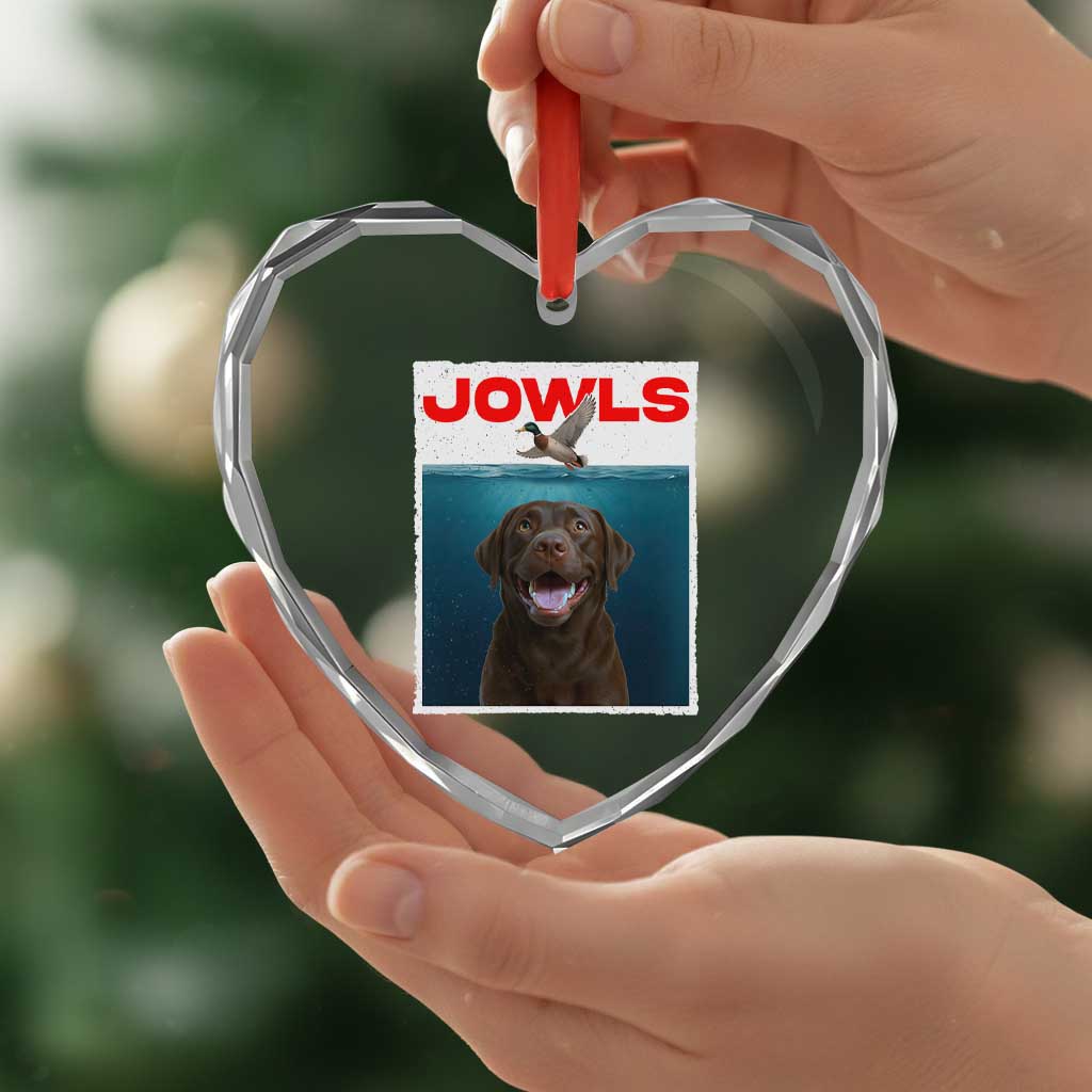 Chocolate Labrador Retriever Heart Crystal Glass Ornament Funny Jowls Horror Dog Poster - Wonder Print Shop