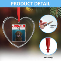 Chocolate Labrador Retriever Heart Crystal Glass Ornament Funny Jowls Horror Dog Poster - Wonder Print Shop