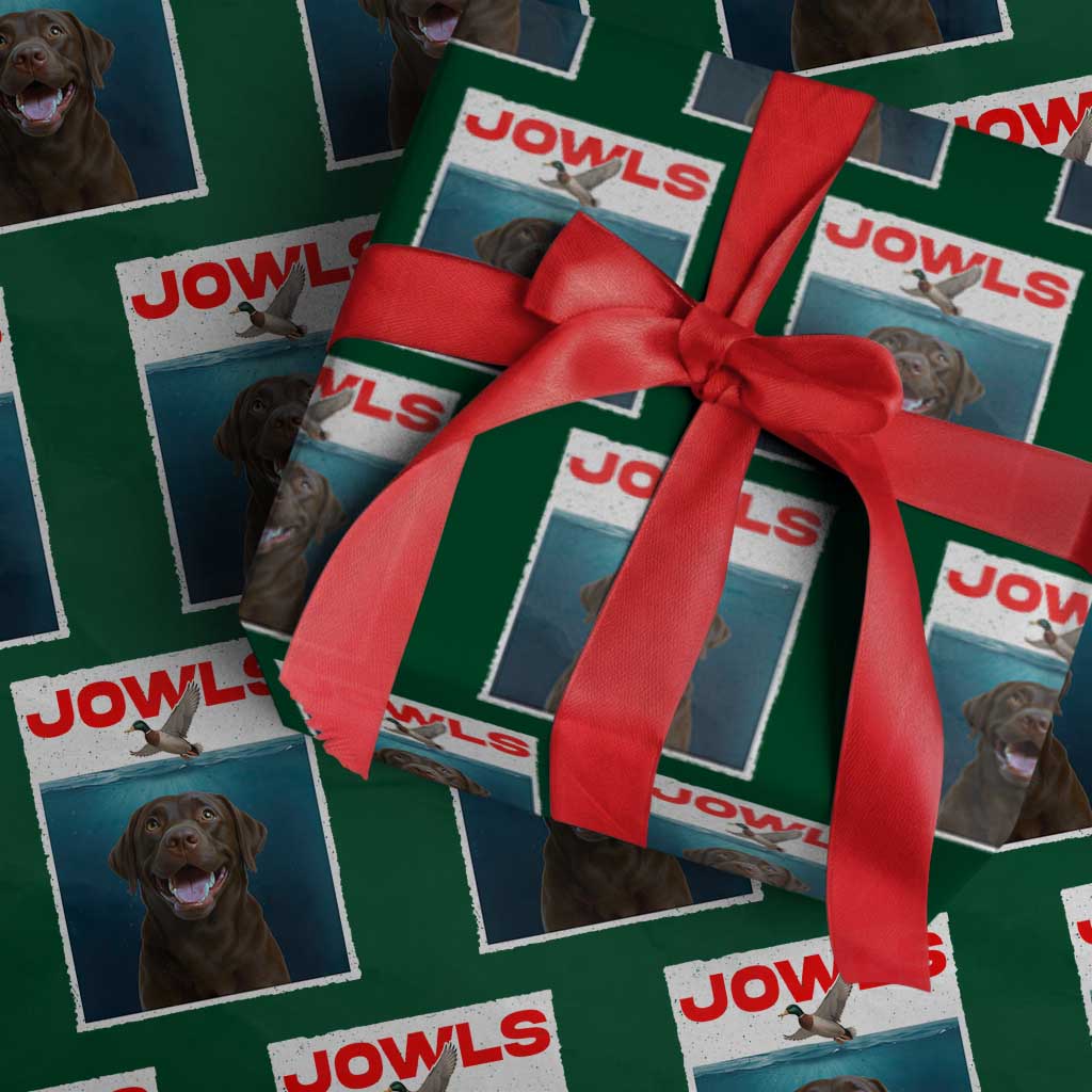 Chocolate Labrador Retriever Wrapping Paper Roll Funny Jowls Horror Dog Poster - Wonder Print Shop