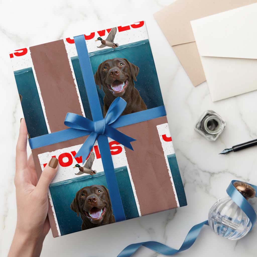 Chocolate Labrador Retriever Wrapping Paper Roll Funny Jowls Horror Dog Poster - Wonder Print Shop