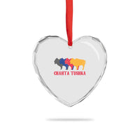 Choctaw Native American Chahta Tushka Heart Crystal Glass Ornament
