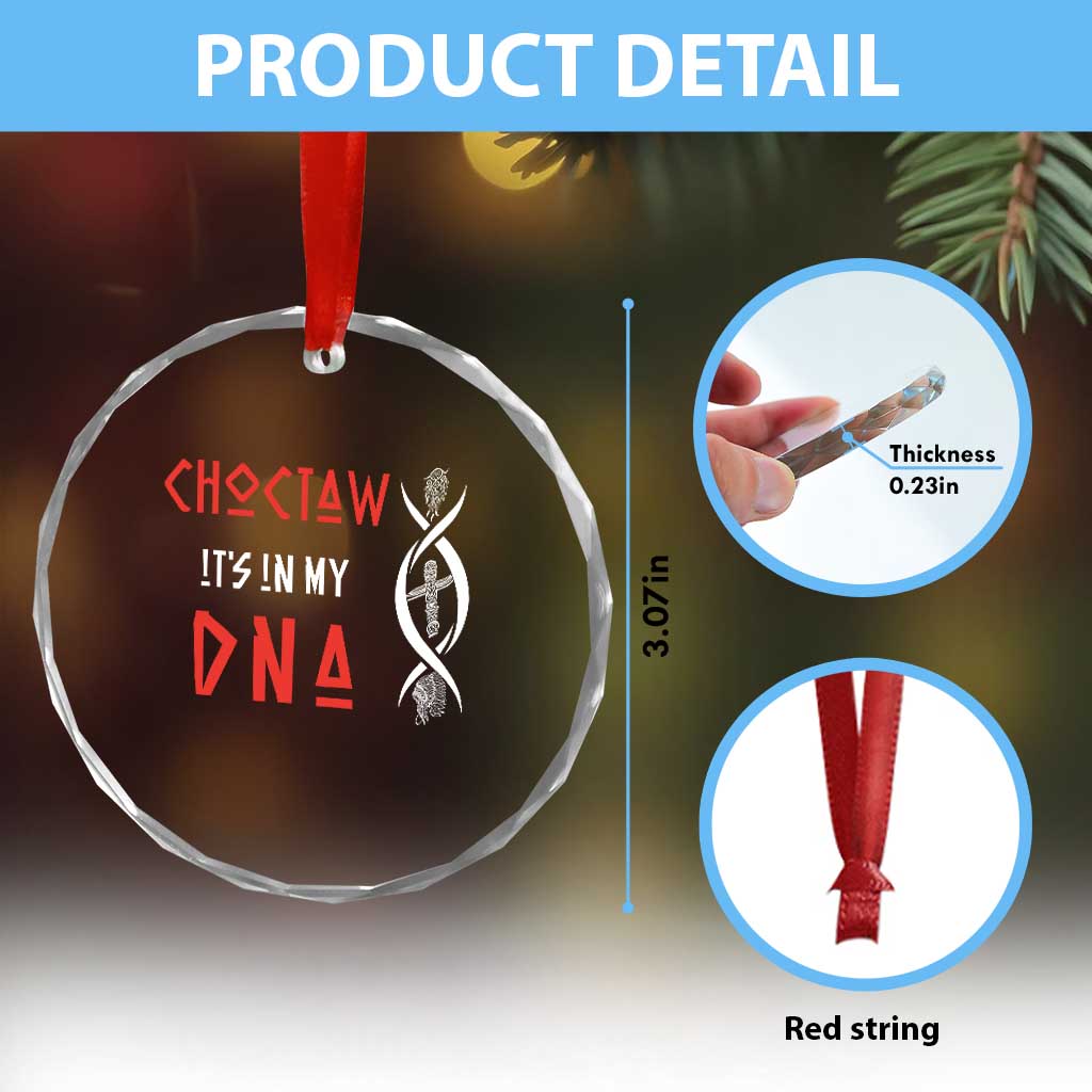 Choctaw Native American DNA Roots Indian Pride Crystal Glass Ornament