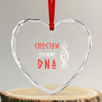 Choctaw Native American DNA Roots Indian Pride Heart Crystal Glass Ornament