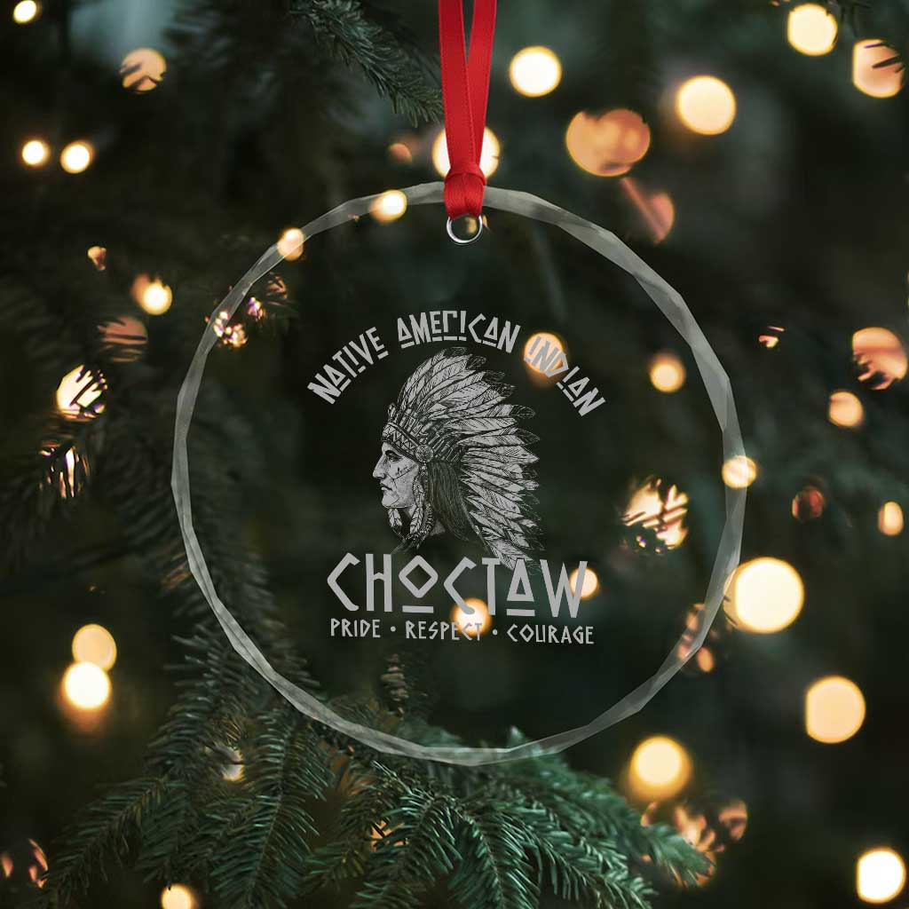 Choctaw Native American Indian Pride Indigenous Tribe Crystal Glass Ornament